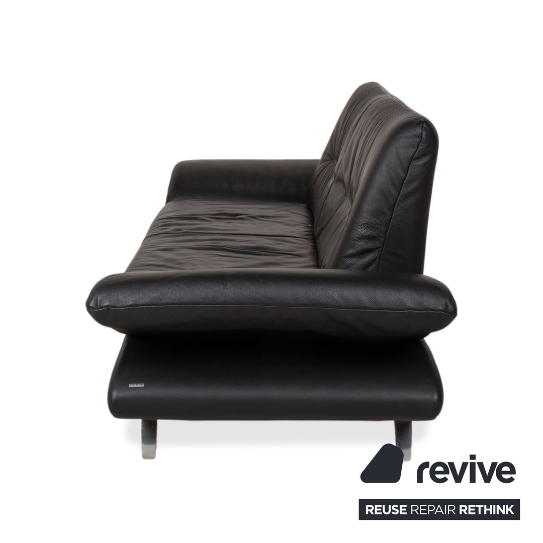 Koinor Ronaldo Leder Zweisitzer Schwarz manuelle Funktion Sofa Couch