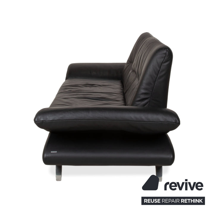 Koinor Ronaldo Leder Zweisitzer Schwarz manuelle Funktion Sofa Couch