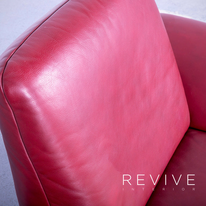 Koinor Rossini Designer Leder Sessel Rot Einsitzer Couch Funktion Echtleder #5283