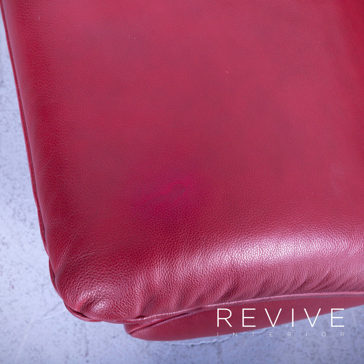 Koinor Rossini Designer Leder Sessel Rot Einsitzer Couch Funktion Echtleder #5283