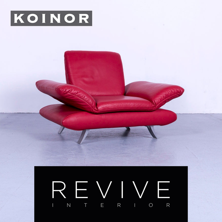Koinor Rossini Designer Leder Sessel Rot Einsitzer Funktion Echtleder #5285