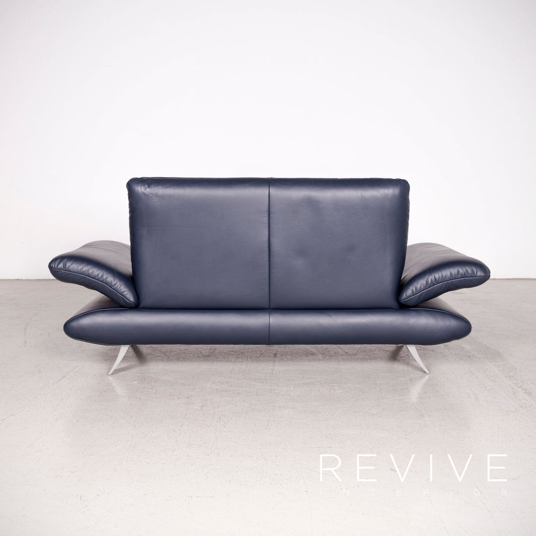 Koinor Rossini Designer Leather Sofa Blue Two-Seater Genuine Leather Couch #8102