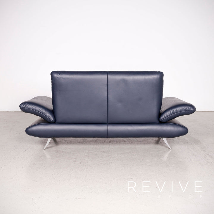 Koinor Rossini Designer Leather Sofa Blue Two-Seater Genuine Leather Couch #8102