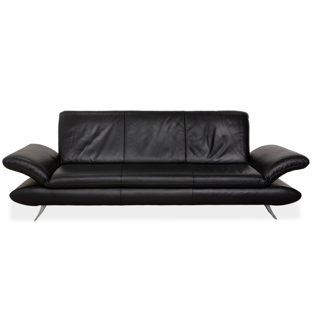 Koinor Rossini Dreisitzer Leder Sofa Dunkelblau manuelle Funktion Couch