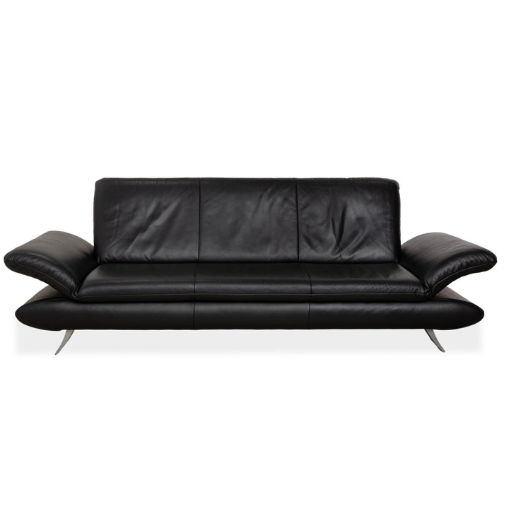 Koinor Rossini Dreisitzer Leder Sofa Dunkelblau manuelle Funktion Couch