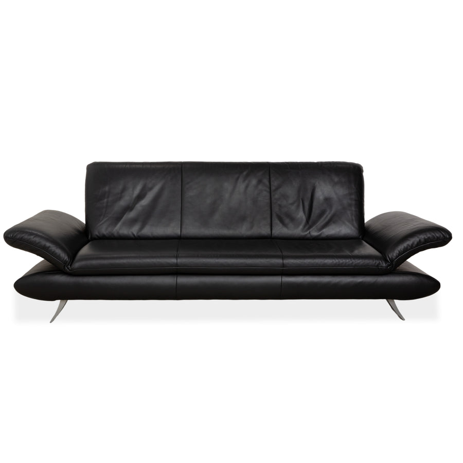 Koinor Rossini Dreisitzer Leder Sofa Dunkelblau manuelle Funktion Couch