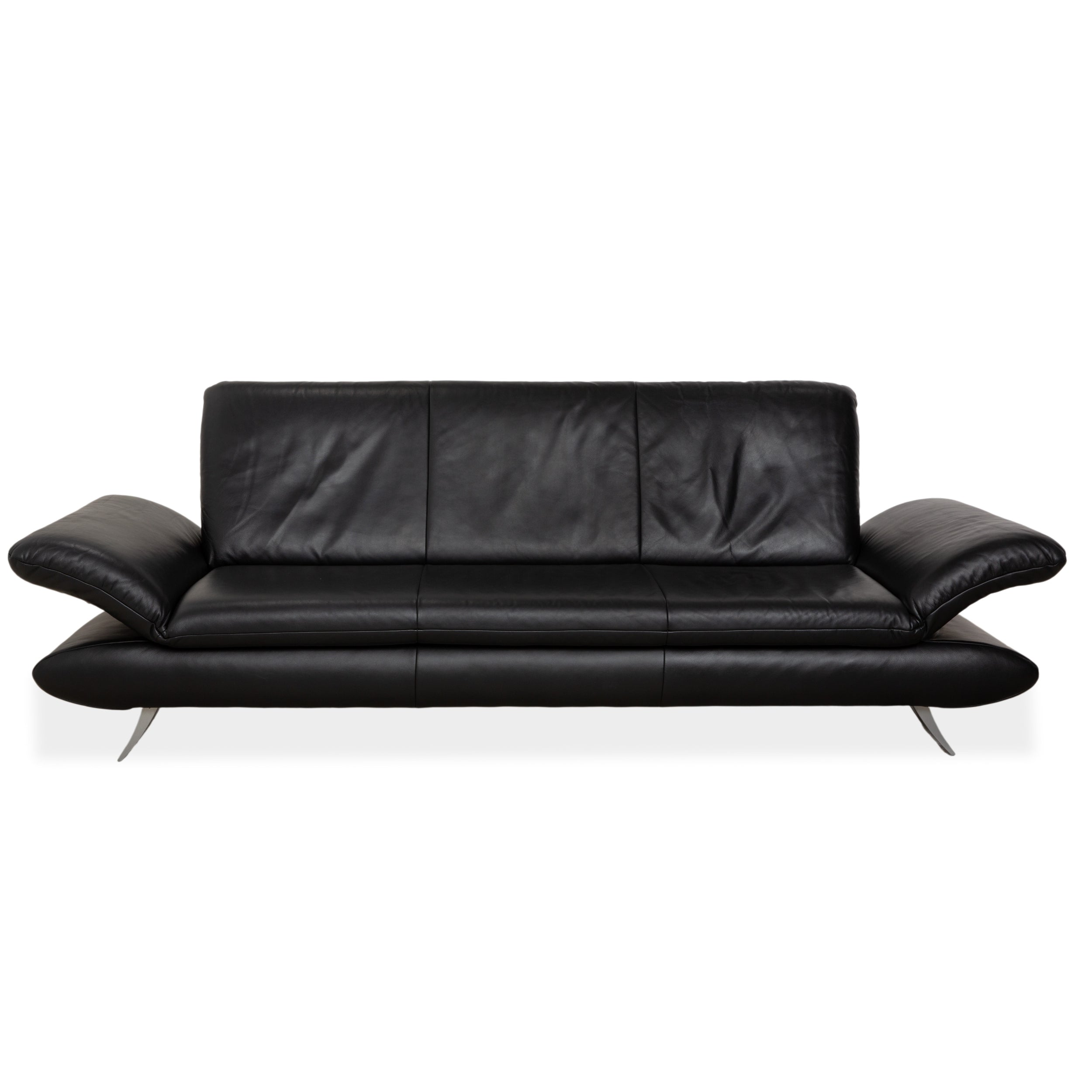 Koinor Rossini Dreisitzer Leder Sofa Dunkelblau manuelle Funktion Couch