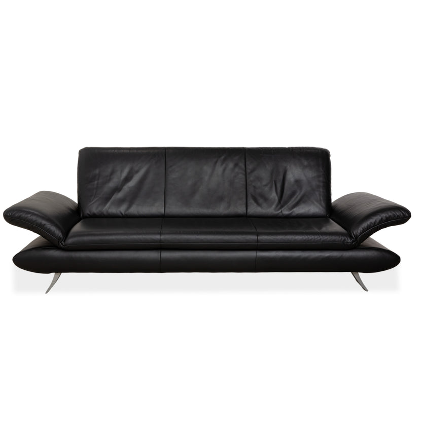 Koinor Rossini Dreisitzer Leder Sofa Dunkelblau manuelle Funktion Couch
