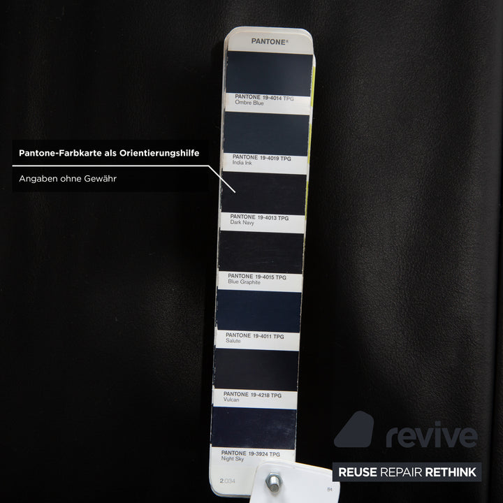 Koinor Rossini Dreisitzer Leder Sofa Dunkelblau manuelle Funktion Couch