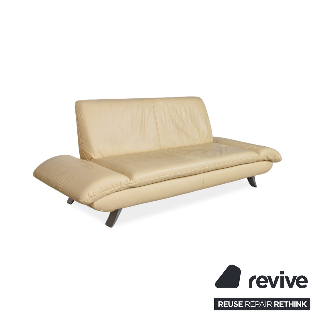 Koinor Rossini Dreisitzer Leder Sofa Gelb Couch manuelle Funktion