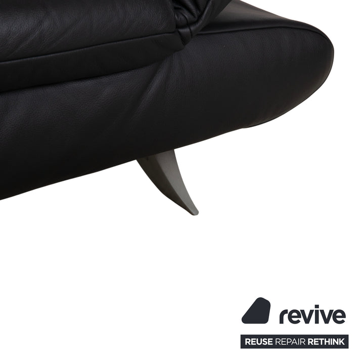 Koinor Rossini Garnitur 2x Zweisitzer + Sessel Leder Sofa Schwarz Couch manuelle Funktion