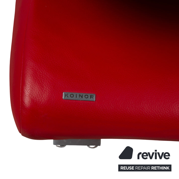 Koinor Rossini Garnitur Leder Dreisitzer Zweisitzer Rot Sofa Couch manuelle Funktion