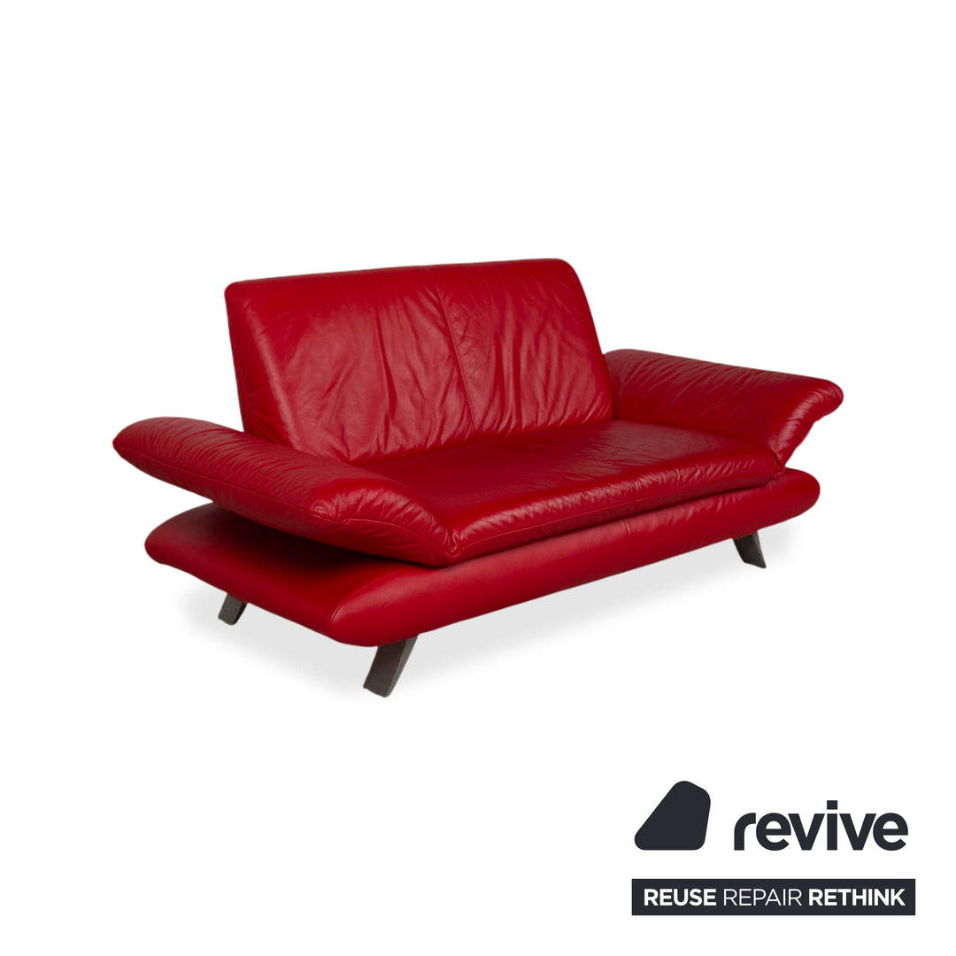 Koinor Rossini Garnitur Leder Dreisitzer Zweisitzer Rot Sofa Couch manuelle Funktion