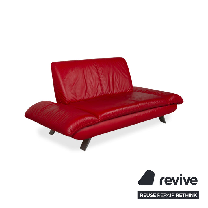 Koinor Rossini Garnitur Leder Dreisitzer Zweisitzer Rot Sofa Couch manuelle Funktion