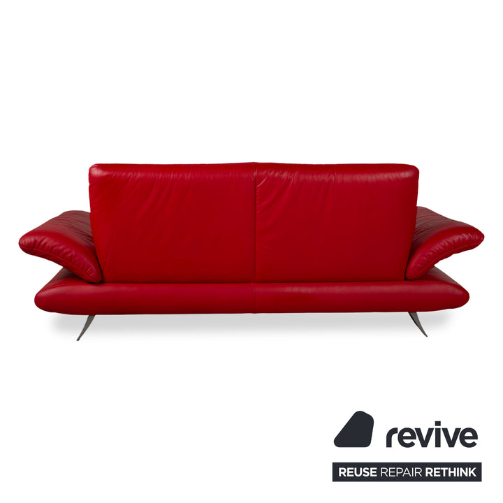Koinor Rossini Garnitur Leder Dreisitzer Zweisitzer Rot Sofa Couch manuelle Funktion