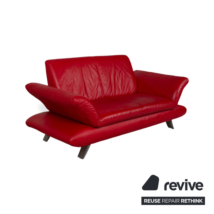 Koinor Rossini Garnitur Leder Dreisitzer Zweisitzer Rot Sofa Couch manuelle Funktion