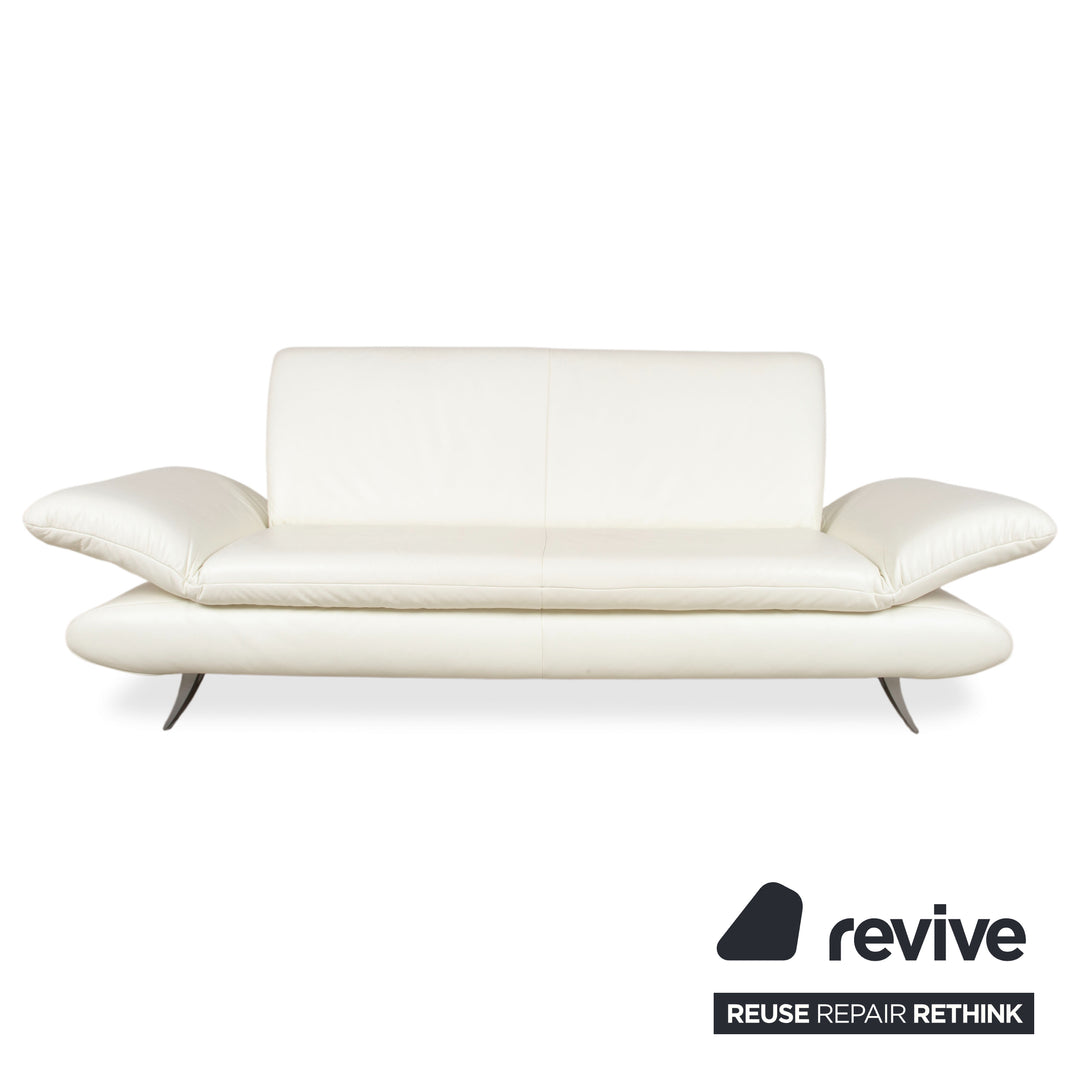 Koinor Rossini Garnitur Leder Sessel Dreisitzer Creme manuelle Funktion Sofa Couch