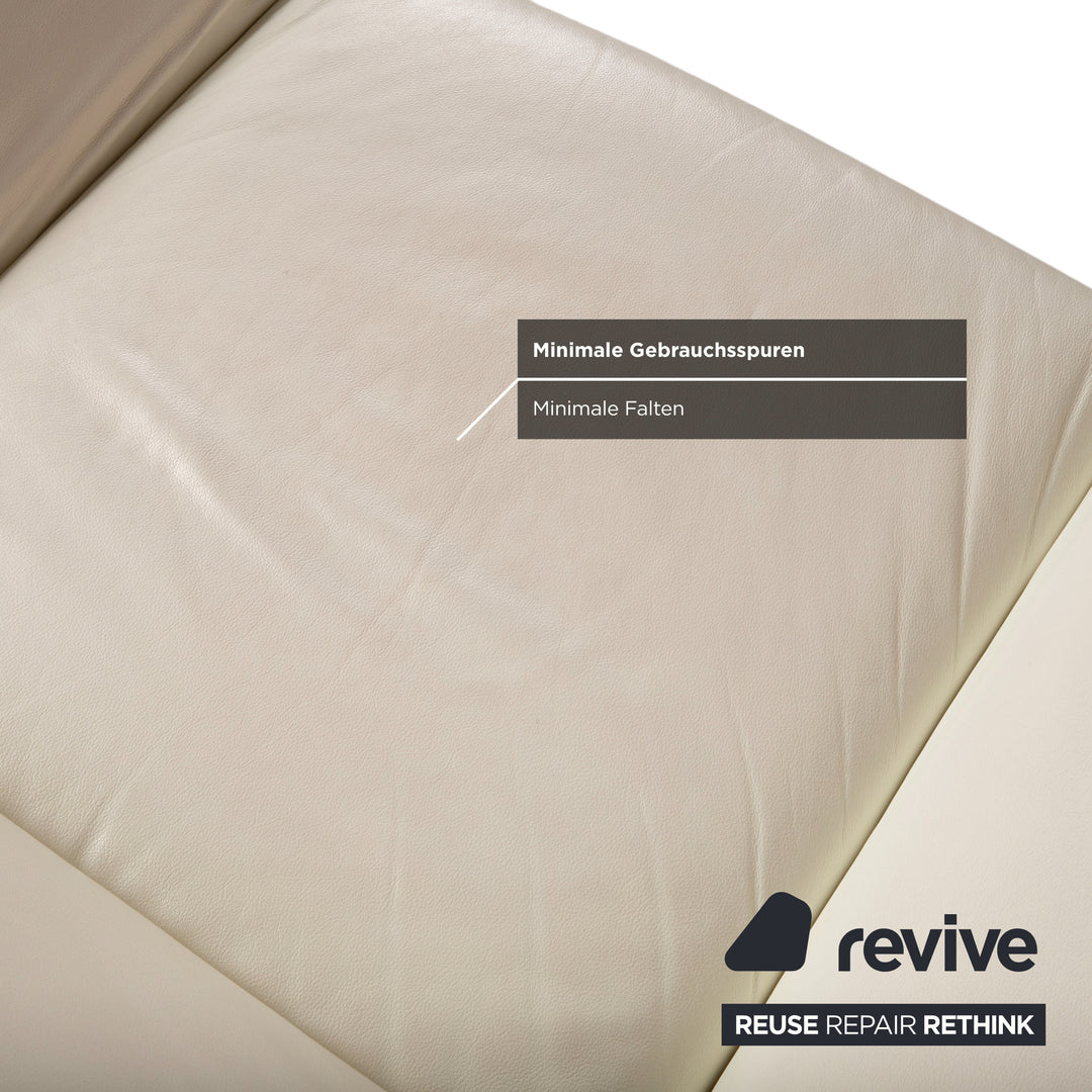 Koinor Rossini Garnitur Leder Sessel Dreisitzer Creme manuelle Funktion Sofa Couch