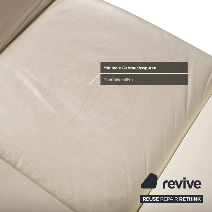Koinor Rossini Garnitur Leder Sessel Dreisitzer Creme manuelle Funktion Sofa Couch