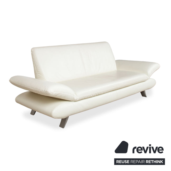 Koinor Rossini Garnitur Leder Sessel Dreisitzer Creme manuelle Funktion Sofa Couch