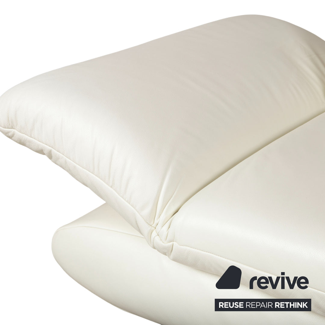 Koinor Rossini Ensemble en cuir Fauteuil Trois places Crème Fonction manuelle Canapé