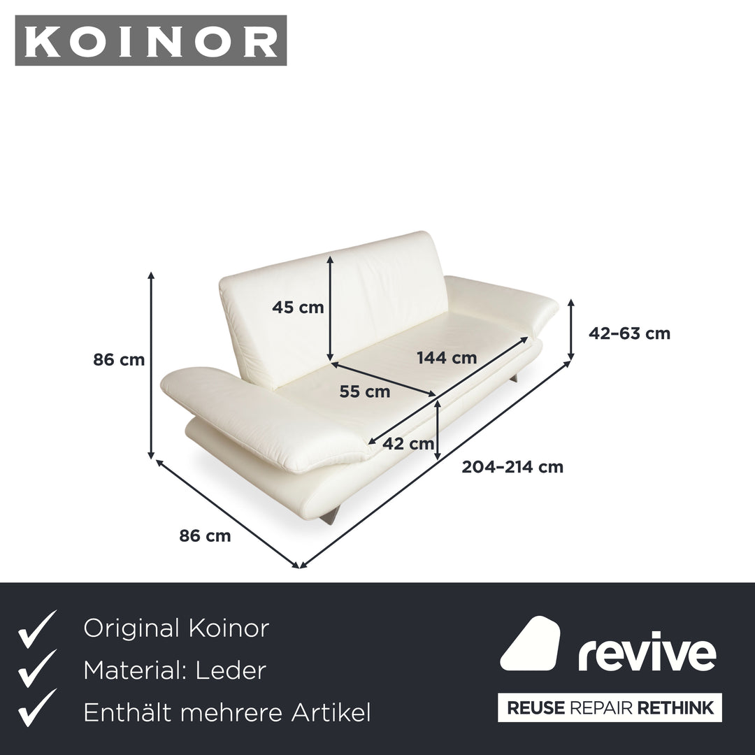 Koinor Rossini Garnitur Leder Sessel Dreisitzer Creme manuelle Funktion Sofa Couch