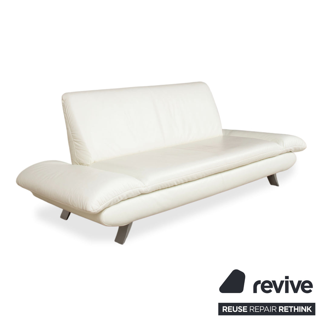 Koinor Rossini Garnitur Leder Sessel Dreisitzer Creme manuelle Funktion Sofa Couch