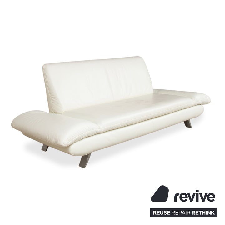Koinor Rossini Garnitur Leder Sessel Dreisitzer Creme manuelle Funktion Sofa Couch