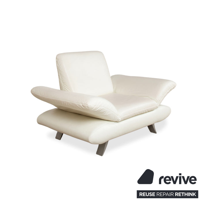 Koinor Rossini Garnitur Leder Sessel Dreisitzer Creme manuelle Funktion Sofa Couch