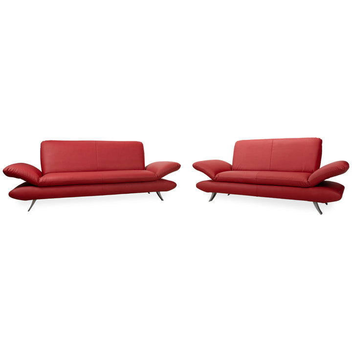 Koinor Rossini Garnitur veganes Leder Dreisitzer Zweisitzer Rot manuelle Funktion Sofa Couch Neubezug GAVIN 107