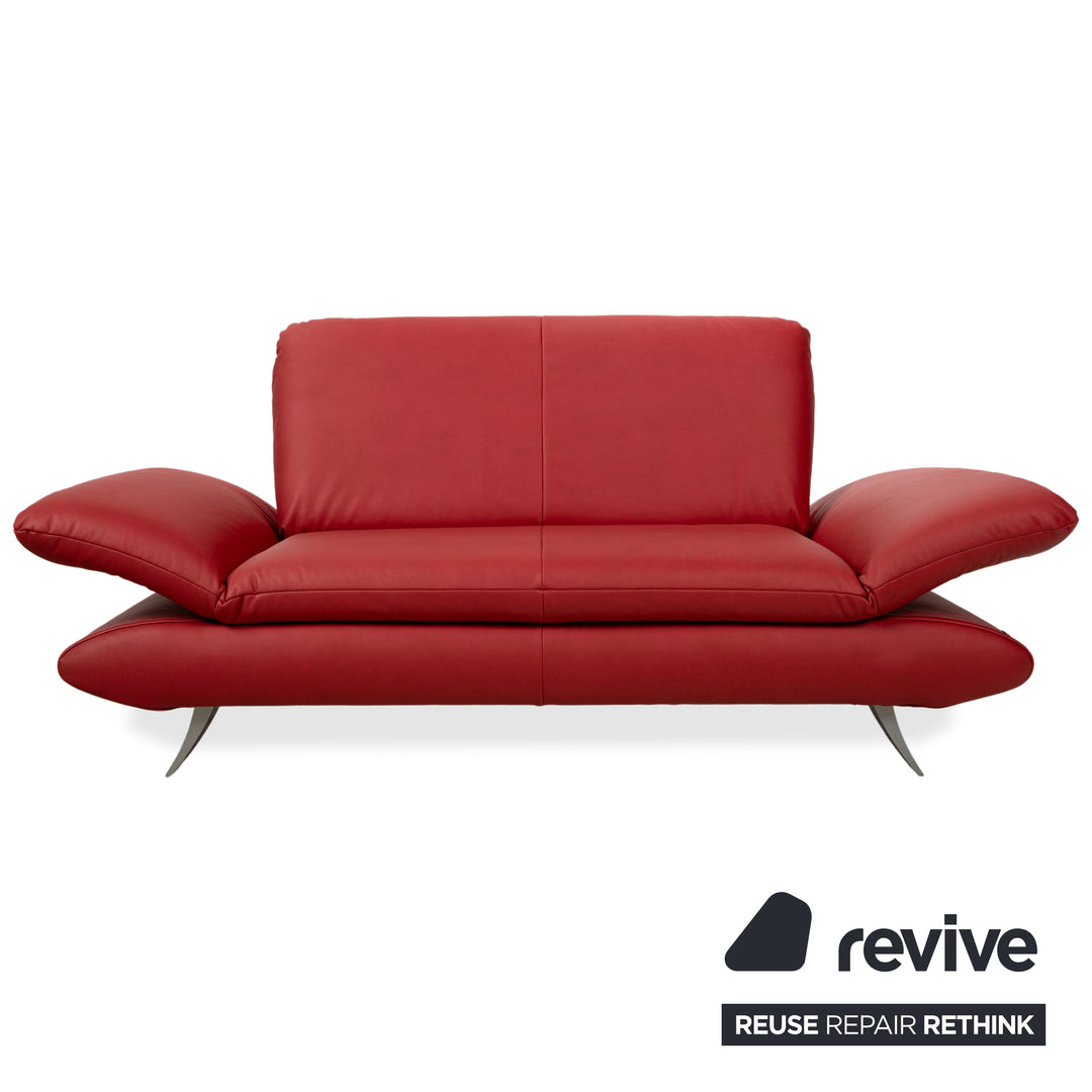 Koinor Rossini Garnitur veganes Leder Dreisitzer Zweisitzer Rot manuelle Funktion Sofa Couch Neubezug GAVIN 107