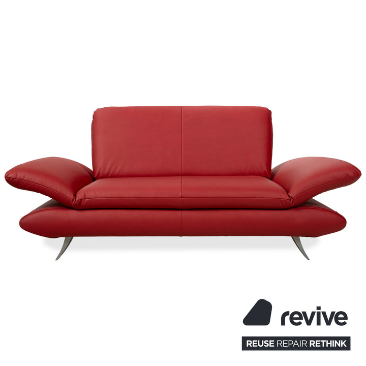 Koinor Rossini Garnitur veganes Leder Dreisitzer Zweisitzer Rot manuelle Funktion Sofa Couch Neubezug GAVIN 107