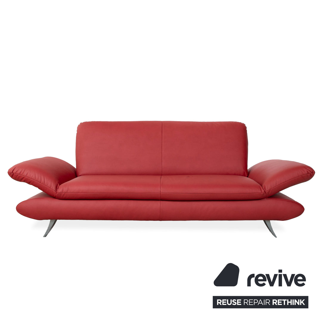Koinor Rossini Garnitur veganes Leder Dreisitzer Zweisitzer Rot manuelle Funktion Sofa Couch Neubezug GAVIN 107