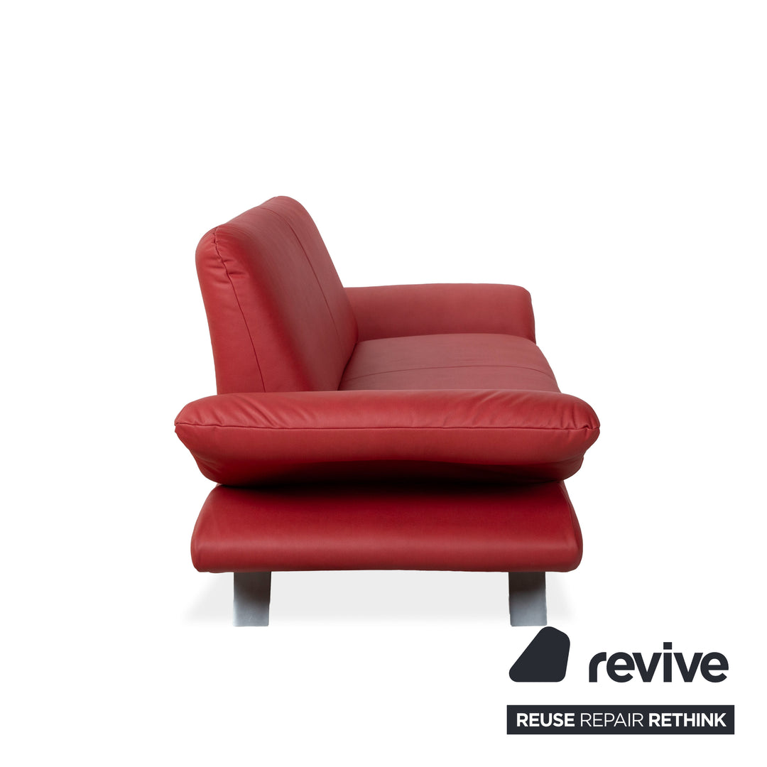 Koinor Rossini Garnitur veganes Leder Dreisitzer Zweisitzer Rot manuelle Funktion Sofa Couch Neubezug GAVIN 107