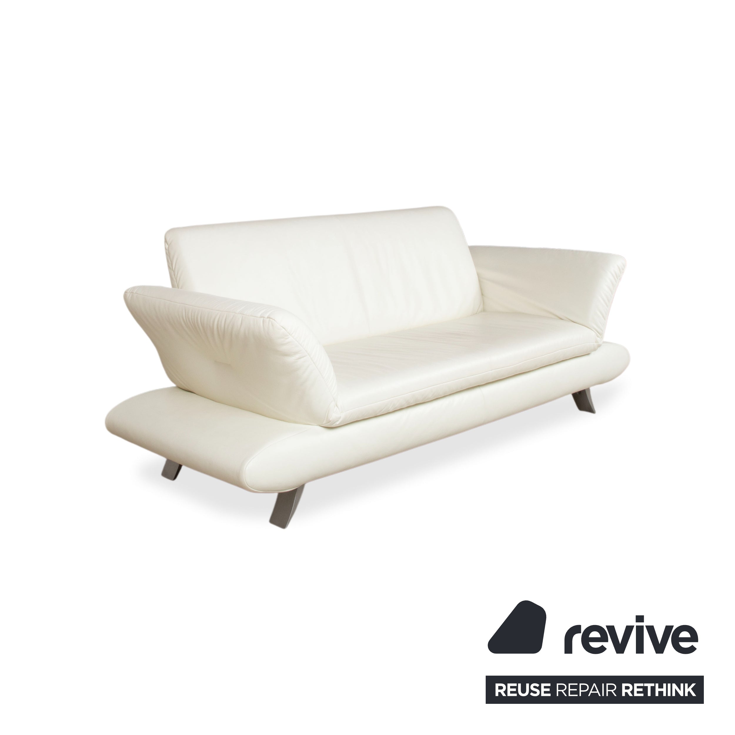 Koinor Rossini Leder Dreisitzer Creme Weiß manuelle Funktion Sofa Couch