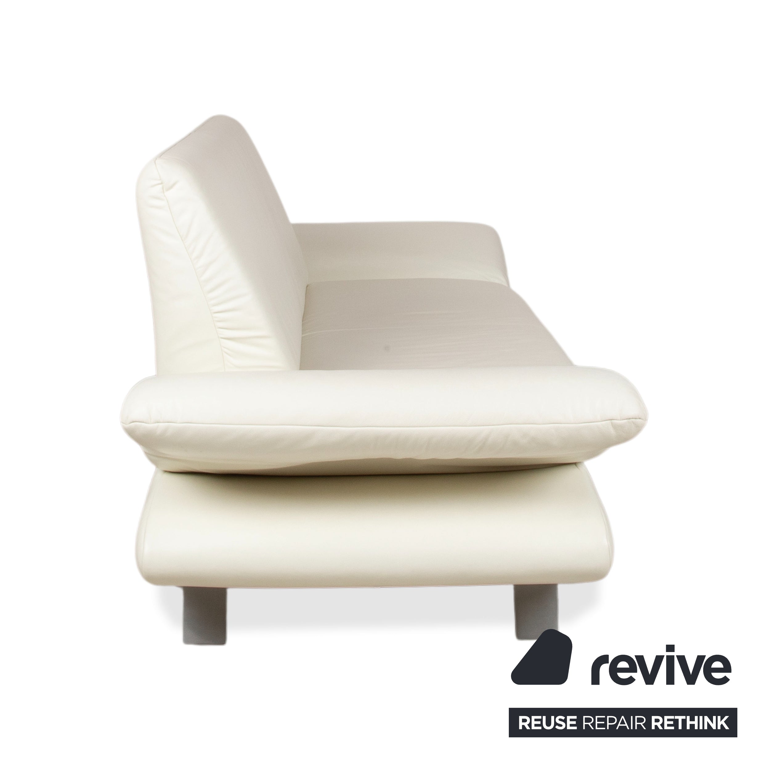 Koinor Rossini Leder Dreisitzer Creme Weiß manuelle Funktion Sofa Couch