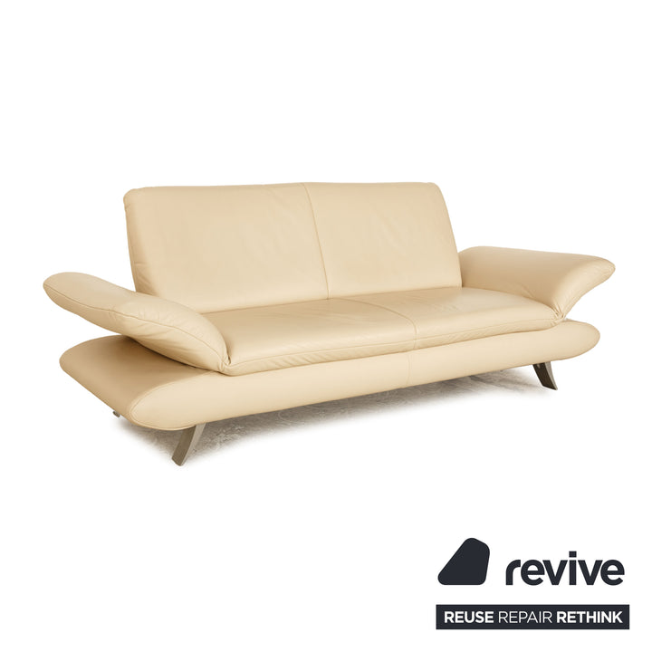 Koinor Rossini Leder Dreisitzer Creme manuelle Funktion Sofa Couch