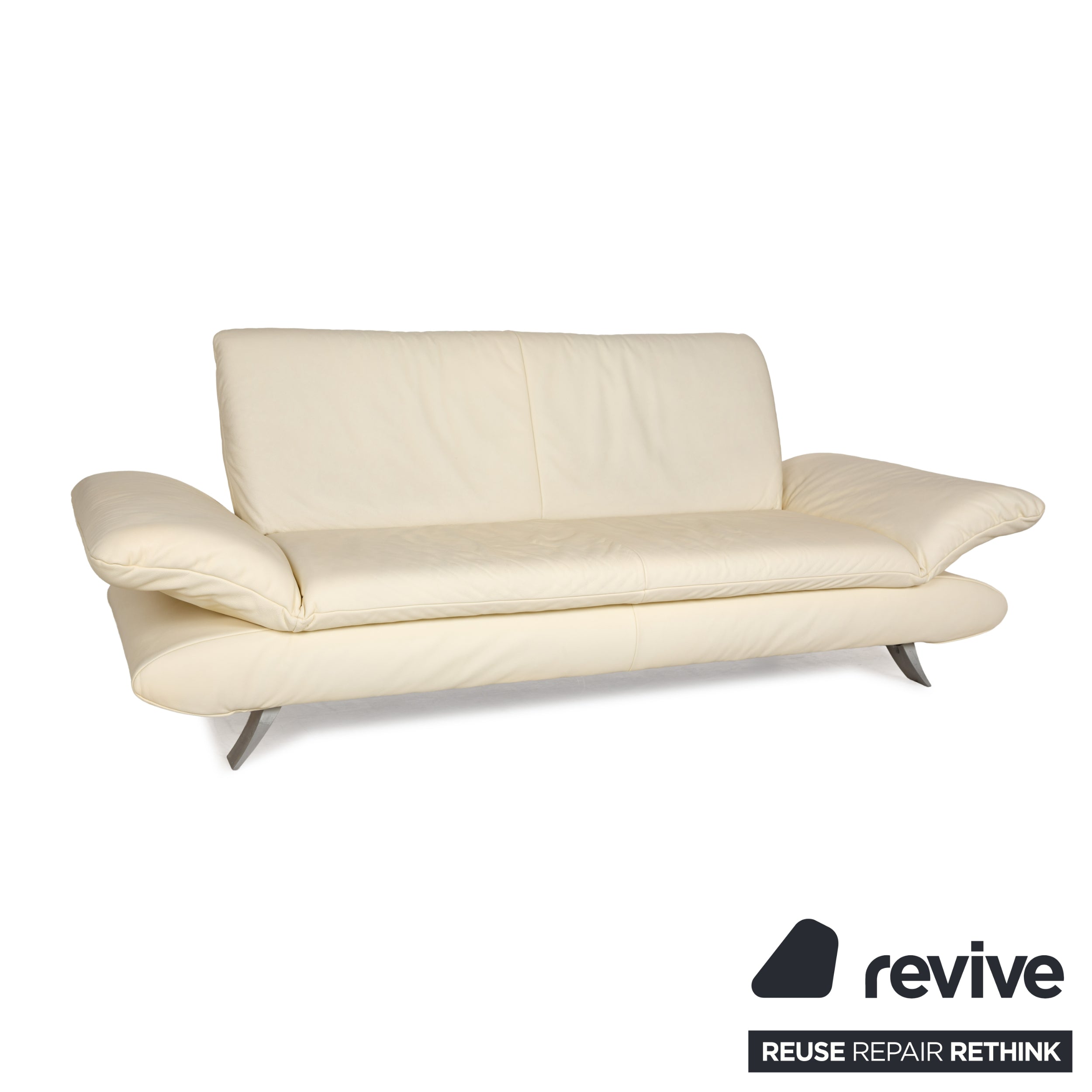 Koinor Rossini Leder Dreisitzer Creme manuelle Funktion Sofa Couch