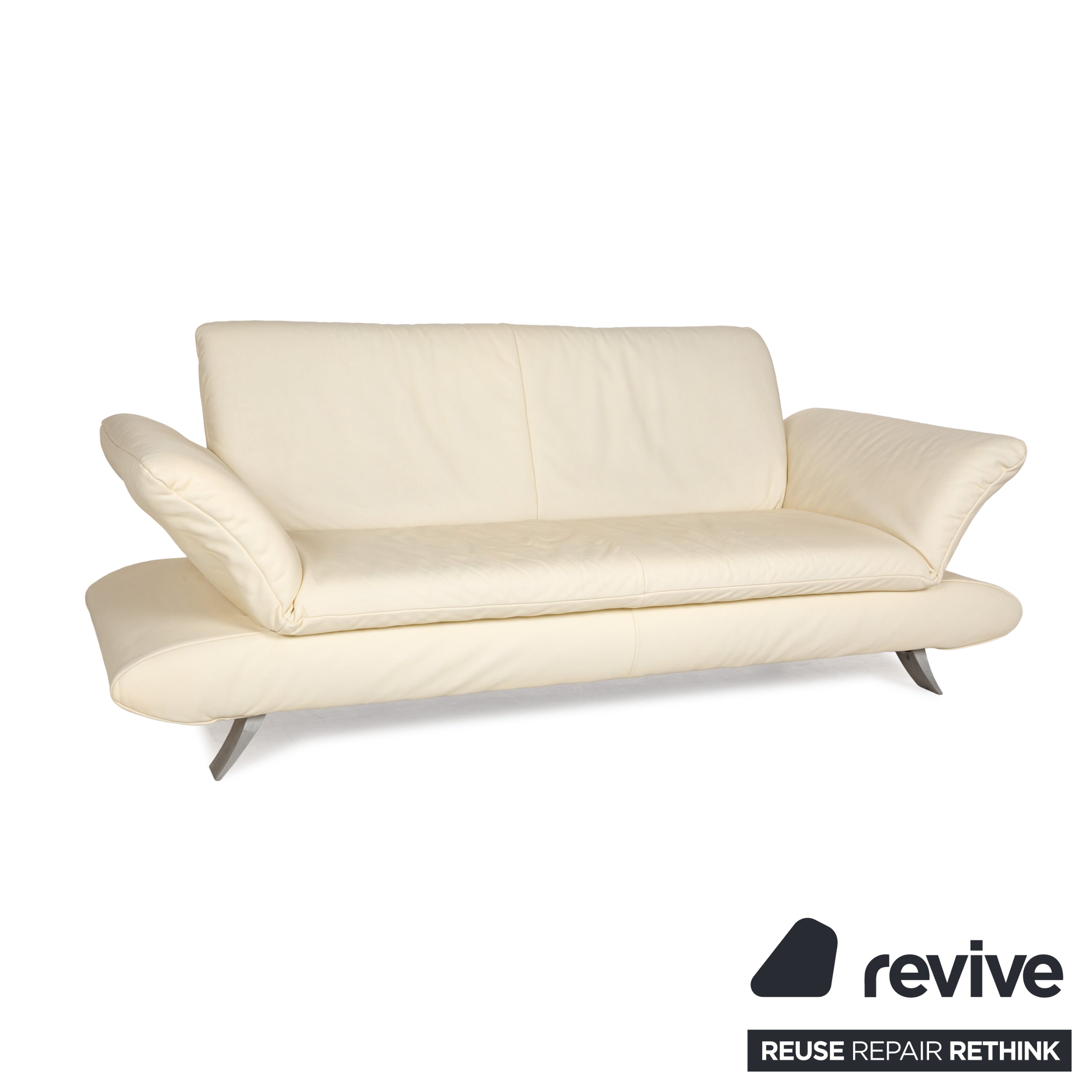 Koinor Rossini Leder Dreisitzer Creme manuelle Funktion Sofa Couch