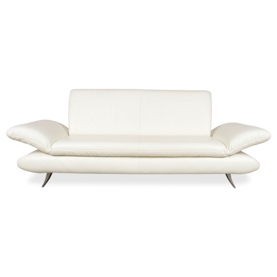 Koinor Rossini Leather Three-Seater Sofa Cream White Manual Function