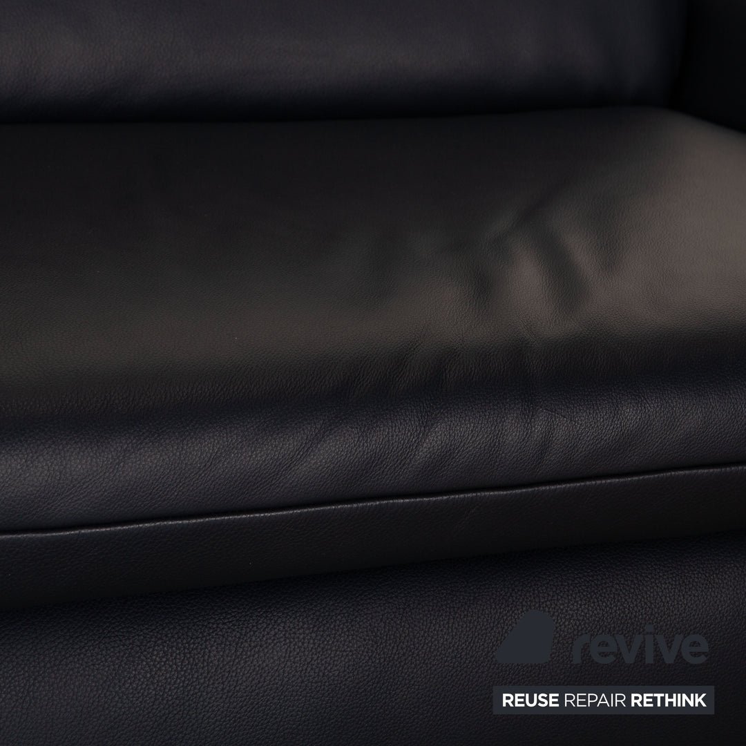 Koinor Rossini Leder Zweisitzer Dunkelblau manuelle Funktion Sofa Couch