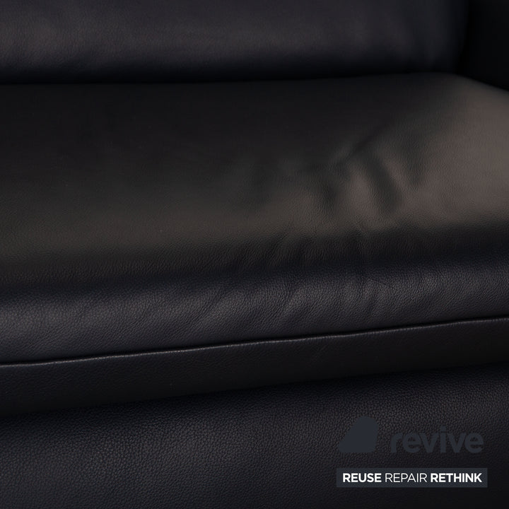 Koinor Rossini Leder Zweisitzer Dunkelblau manuelle Funktion Sofa Couch