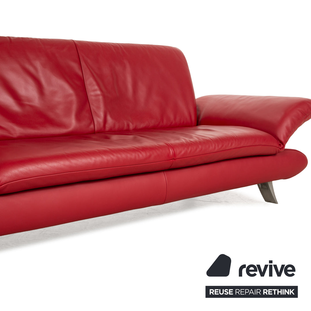 Koinor Rossini Leder Dreisitzer Rot manuelle Funktion Sofa Couch