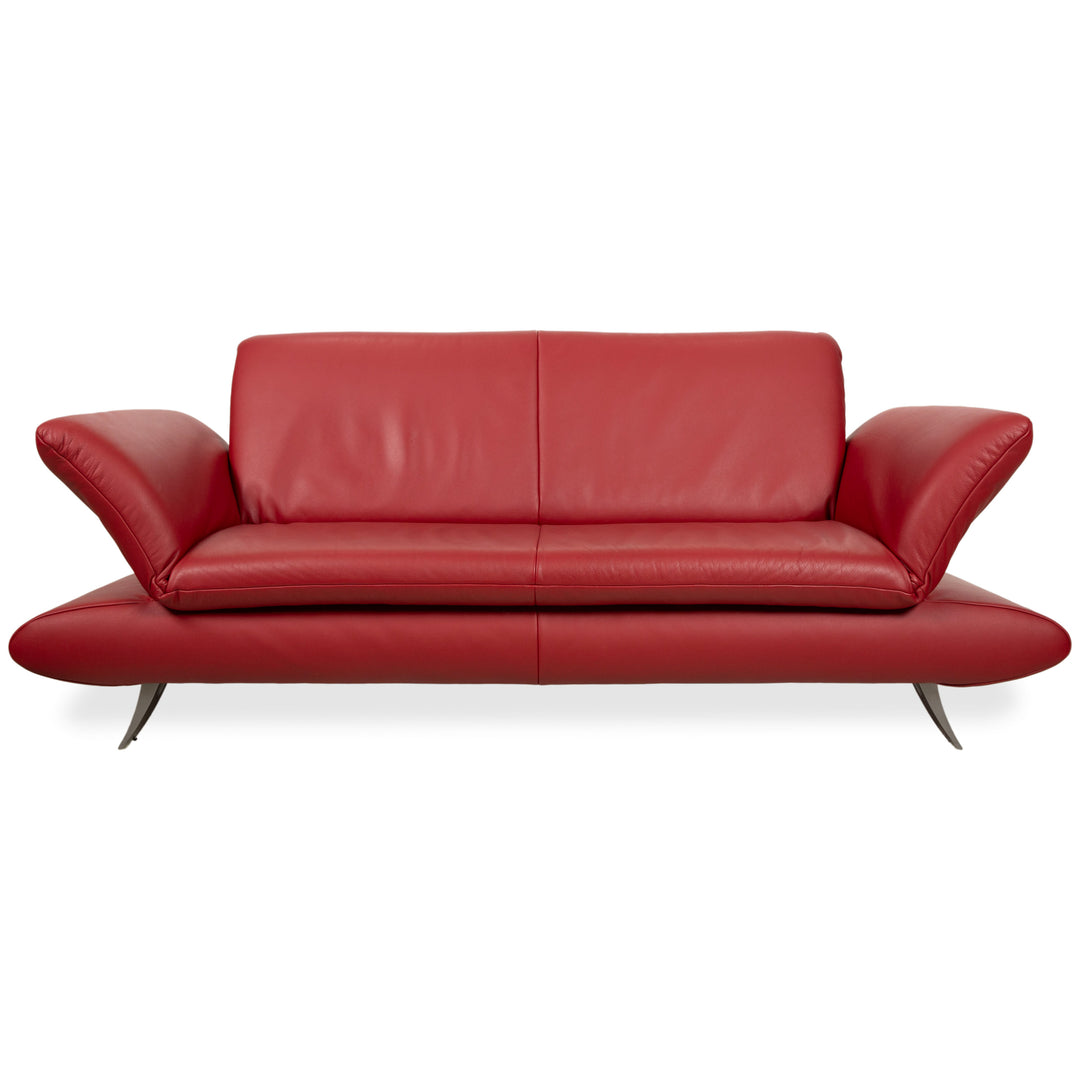 Koinor Rossini lædersofa med tre siddepladser, rød, manuel funktion, sofa