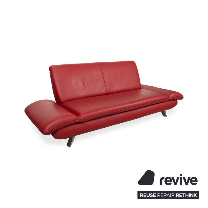 Koinor Rossini Leder Dreisitzer Rot manuelle Funktion Sofa Couch