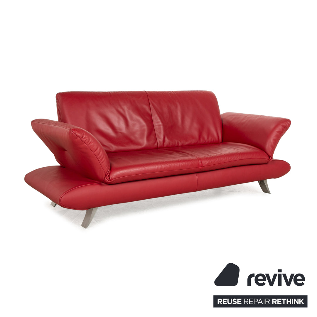 Koinor Rossini Leder Dreisitzer Rot manuelle Funktion Sofa Couch