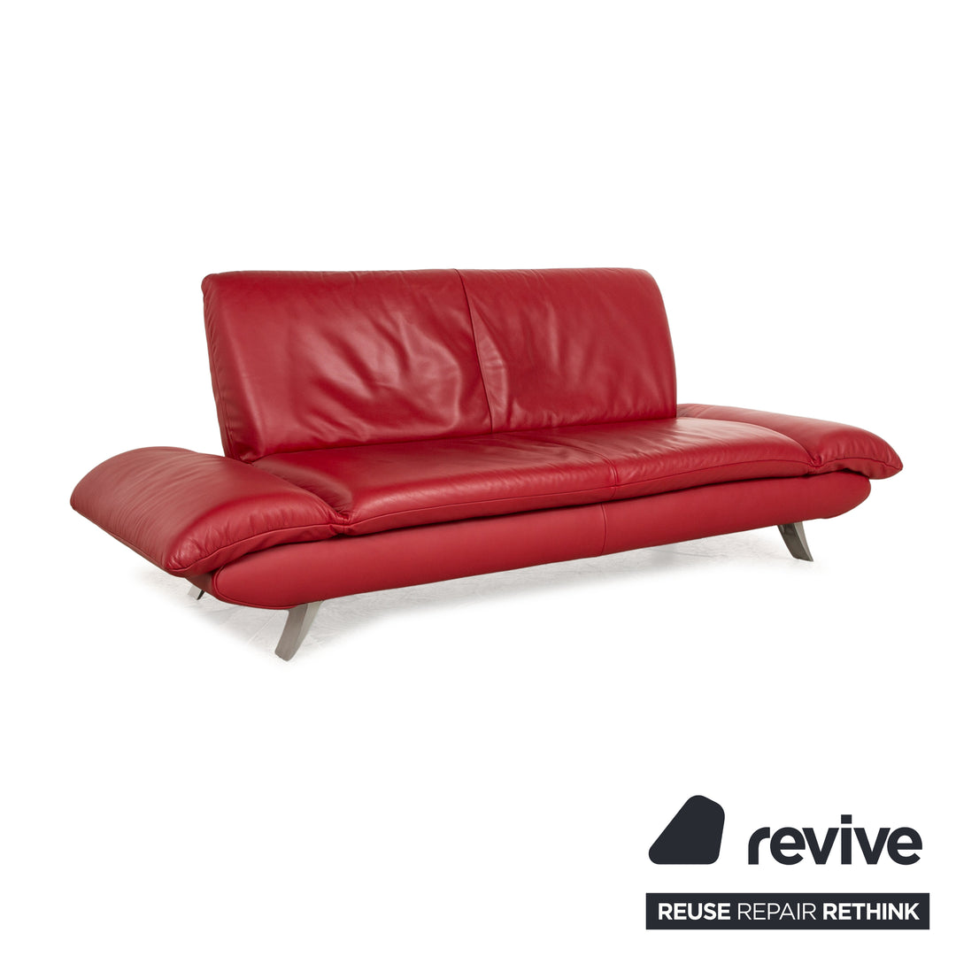 Koinor Rossini Leder Dreisitzer Rot manuelle Funktion Sofa Couch