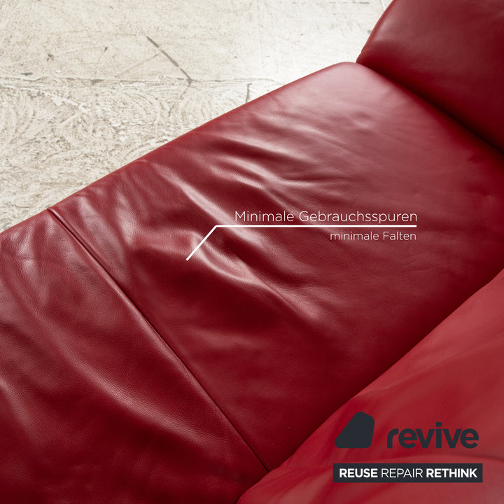 Koinor Rossini Leder Dreisitzer Rot manuelle Funktion Sofa Couch