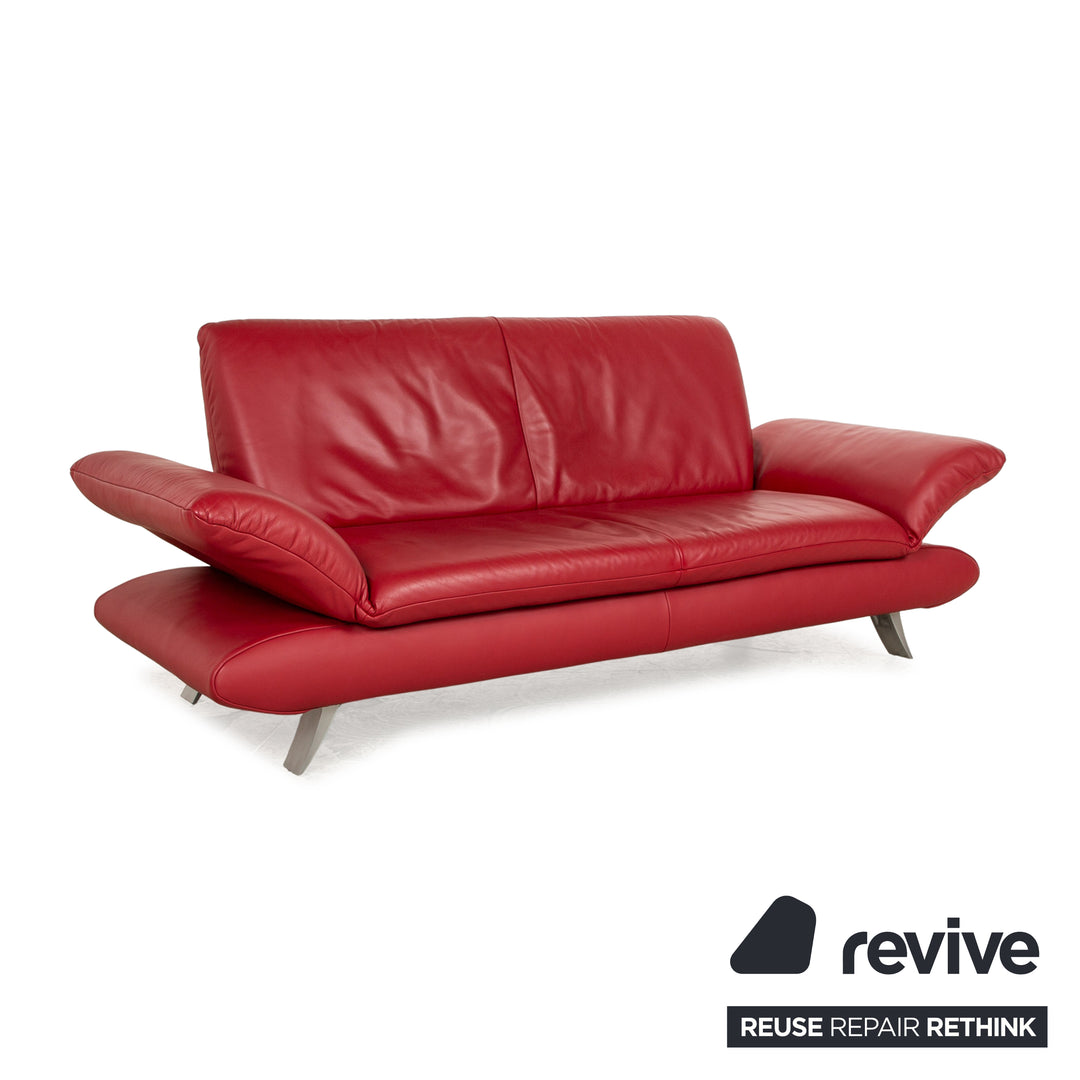 Koinor Rossini Leder Dreisitzer Rot manuelle Funktion Sofa Couch