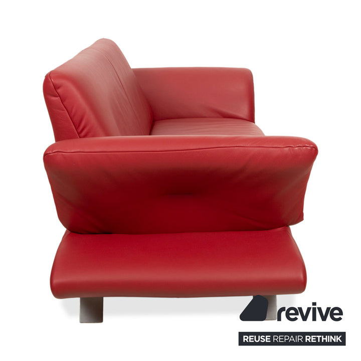 Koinor Rossini Leder Dreisitzer Rot manuelle Funktion Sofa Couch